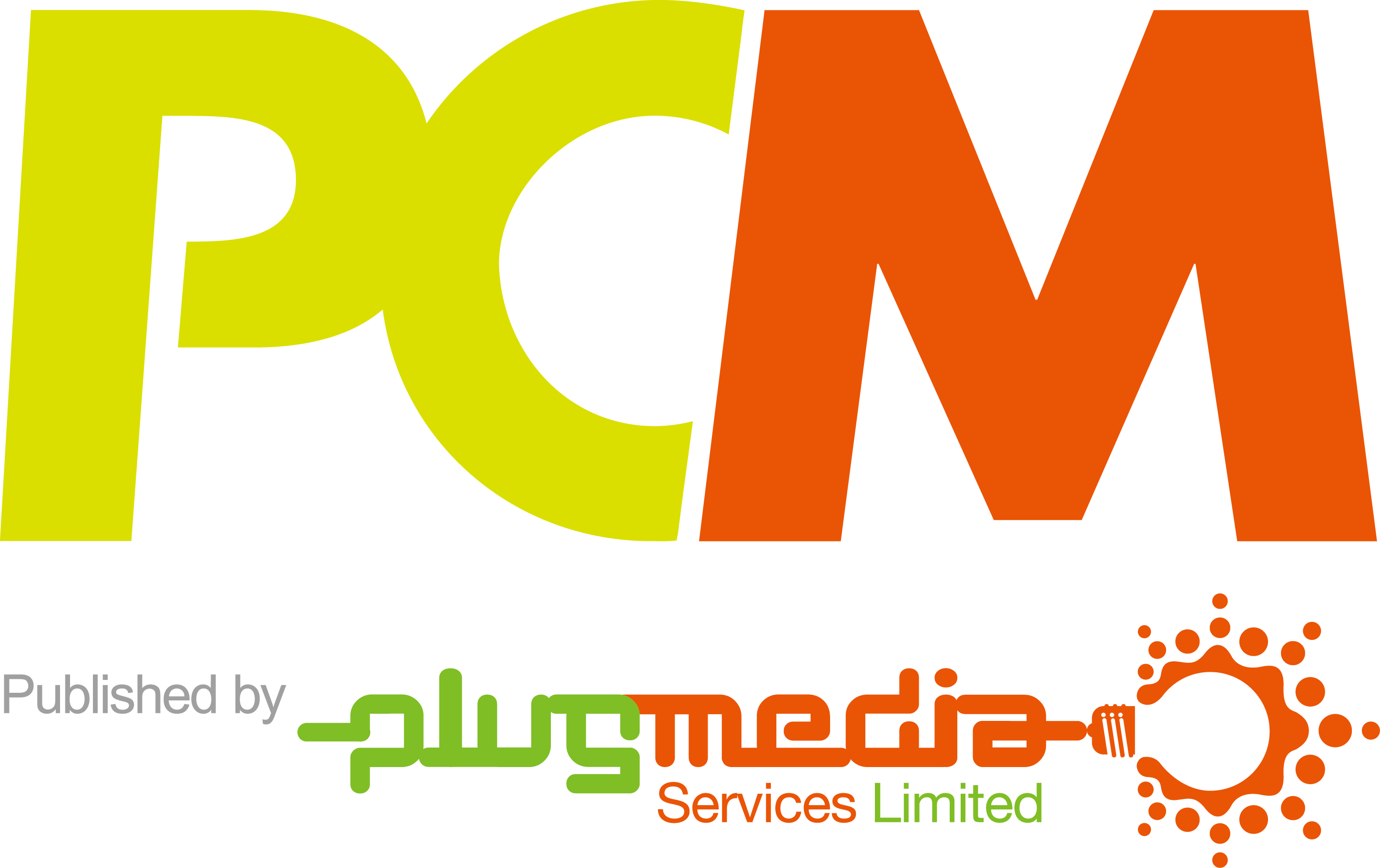 PCM and plugmedia logo green orange